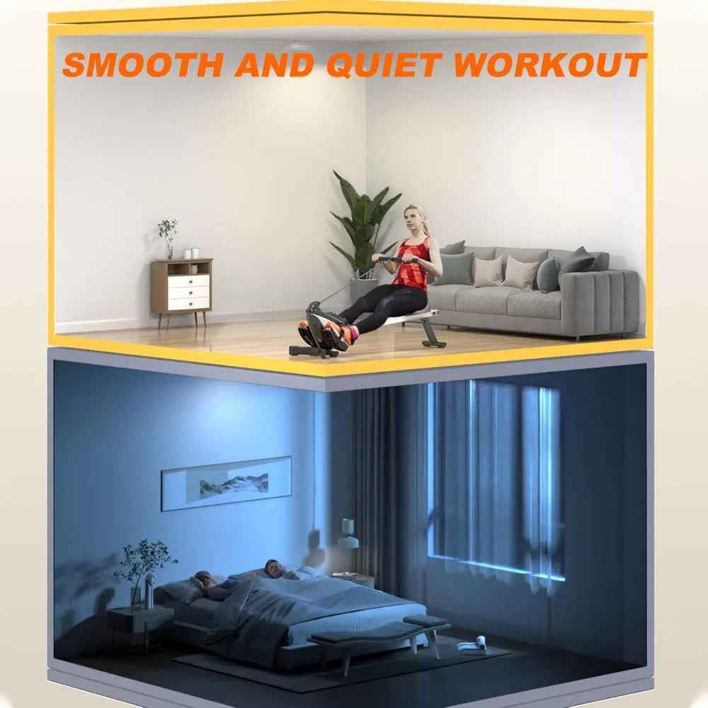 جهاز التجديف المغناطيسي القابل للطي من Sunny Health & Fitness مع 8 مستويات مقاومة، طراز SF-T1407M