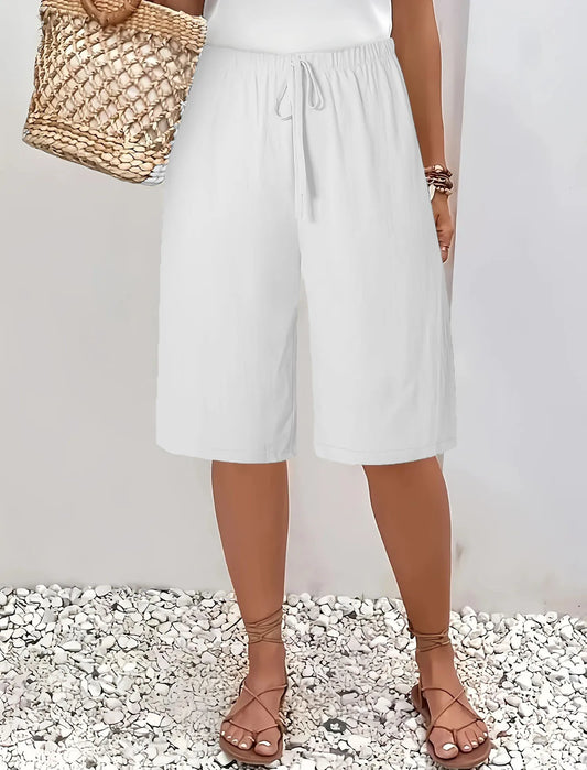 Grenzüberschreitende europäische und amerikanische Damenbekleidung Amazon Damen Freizeitmode einfarbige Fünfviertelhosen Mittelhosen