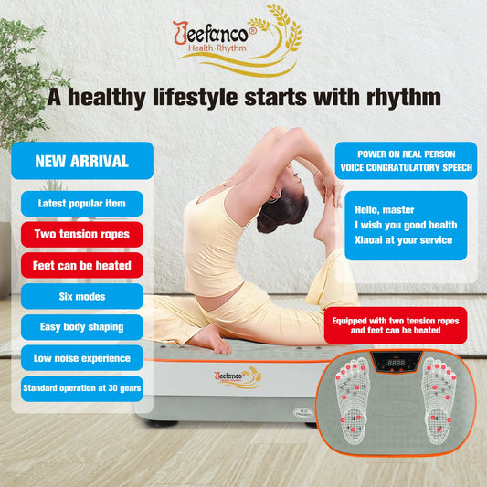 Jeefanco Vibration Plate Seniors & Teens Silicone Surface Magnetic Heating Fitness Home Efficient Resonance Fitness Machine