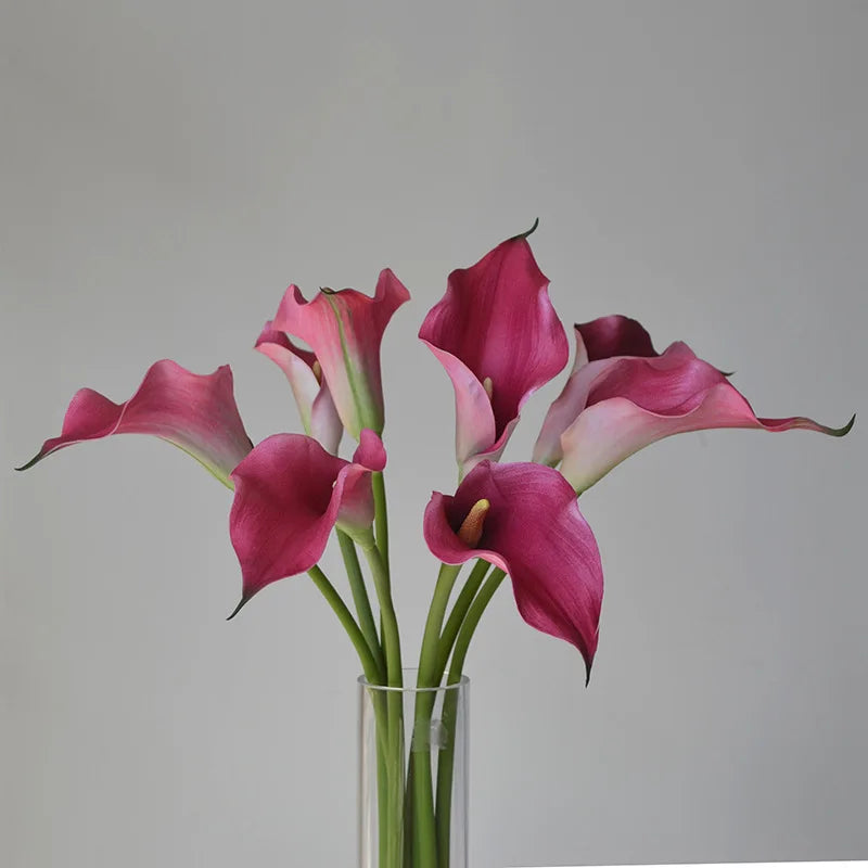 5pcs Large Calla Lily Artificial Flowers Wedding Decor Bridal Bouquet Fake Flowers Realistic Callas Home Decoration Accessories
