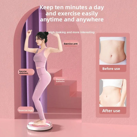 جهاز تمرينات اللياقة البدنية الصامتة الدوارة لتنحيف الخصر للنساء، مناسب لصالة الألعاب الرياضية المنزلية مع شريط مقاومة، جهاز تنحيف الخصر الدوار