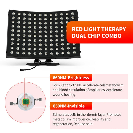 Suyzeko Red Light Therapy Panel Full Body 850nm Infrared LED Device with Stand 120W High Power Lamp for Skin Beauty Home Care