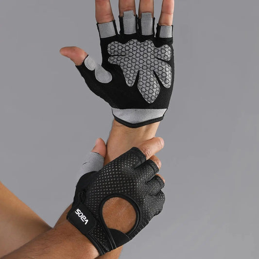 VBOSI Halbfinger-Fitness-Sporthandschuhe – Atmungsaktiv, rutschfest, gepolsterte Handfläche für Gewichtheben, Radfahren und Autofahren für Damen und Herren