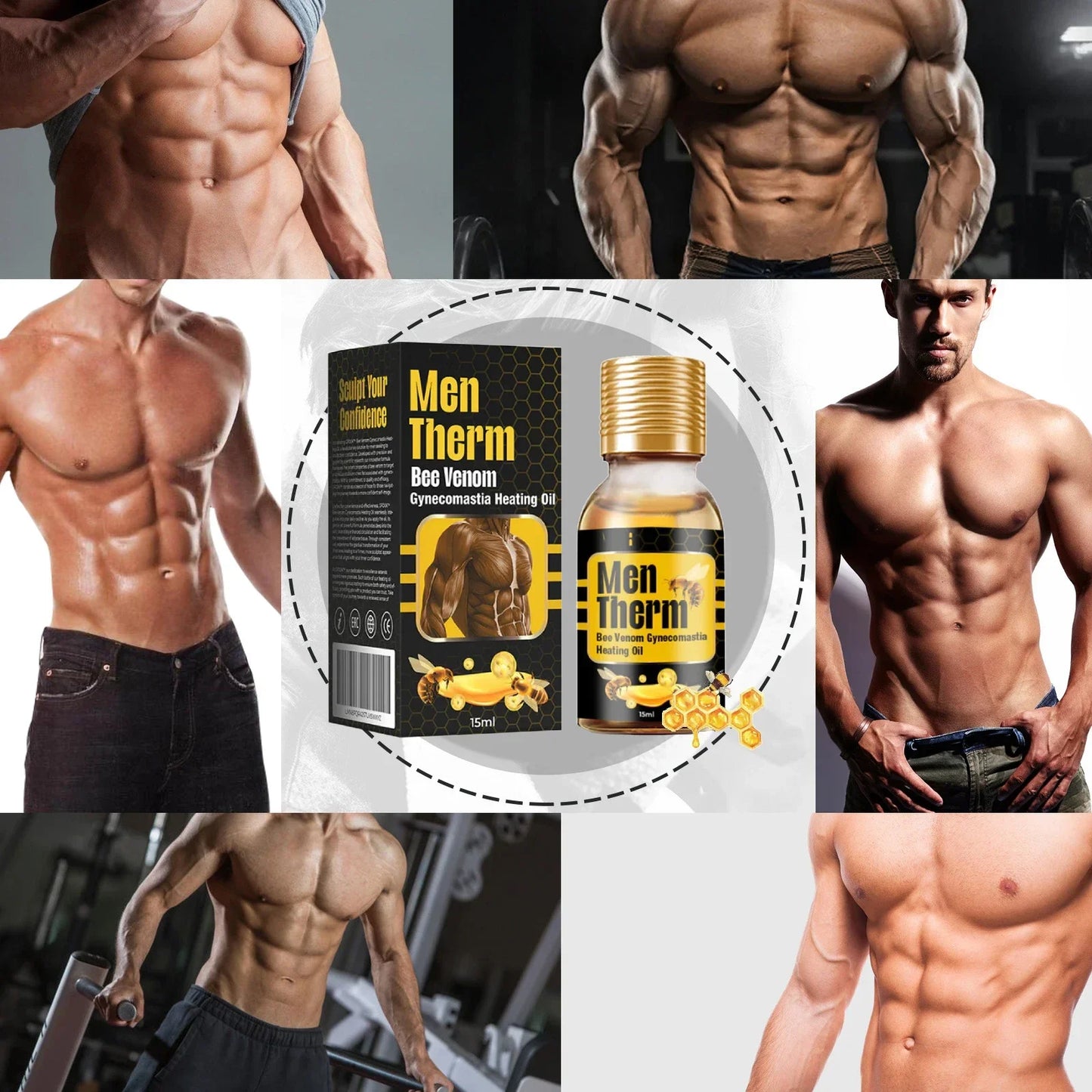 men's breast contour tightening and smooth care liquid，muscle massage essence