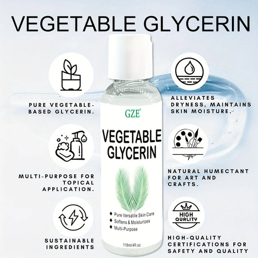 GZE Pflanzliches Glycerin, 100 % rein, vielseitige Hautpflege, weichmachend und feuchtigkeitsspendend, vielseitige und vielseitige Hautpflege