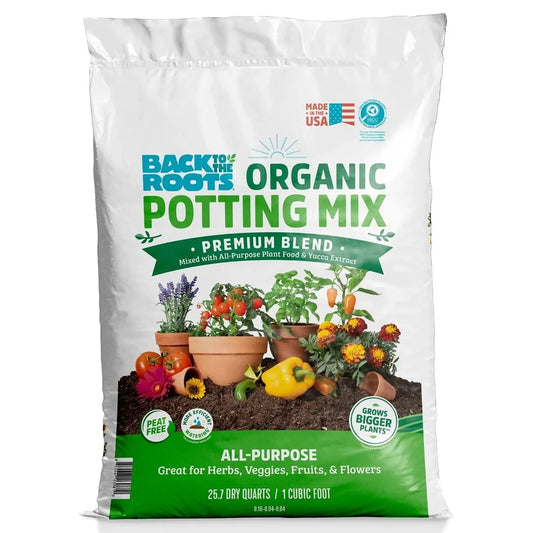 Organic Potting Mix Premium Blend Soil Moisture Control All-Purpose Fertilizer Container Gardening Herbs Vegetables Flowers pH