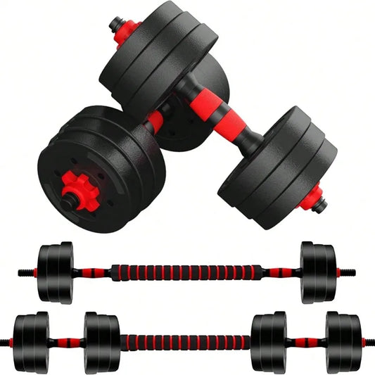 44lbs Adjustable Dumbbell Set, 3-in-1 Free Weight Barbell, Push-Up Stand for Home Gym, Fitness Equipment for Men & Women